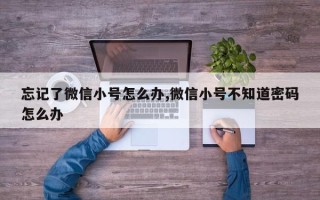 忘记了微信小号怎么办,微信小号不知道密码怎么办