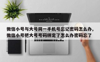 微信小号与大号同一手机号忘记密码怎么办,微信小号把大号号码绑定了怎么办密码忘了