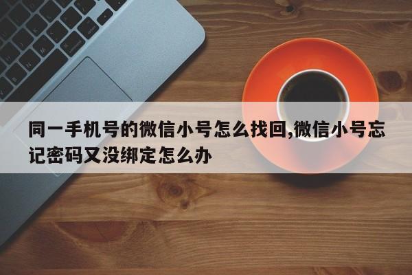 同一手机号的微信小号怎么找回,微信小号忘记密码又没绑定怎么办-第1张图片-天启科技